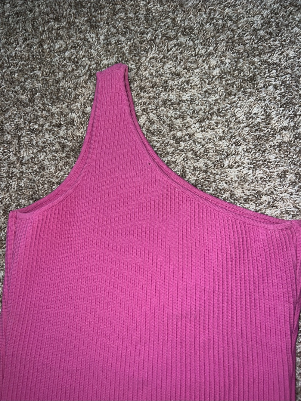 Simply Jules Slimming Ribbed One-Shoulder Pink Women’s Dress Top Size SMALL - Picture 9 of 12